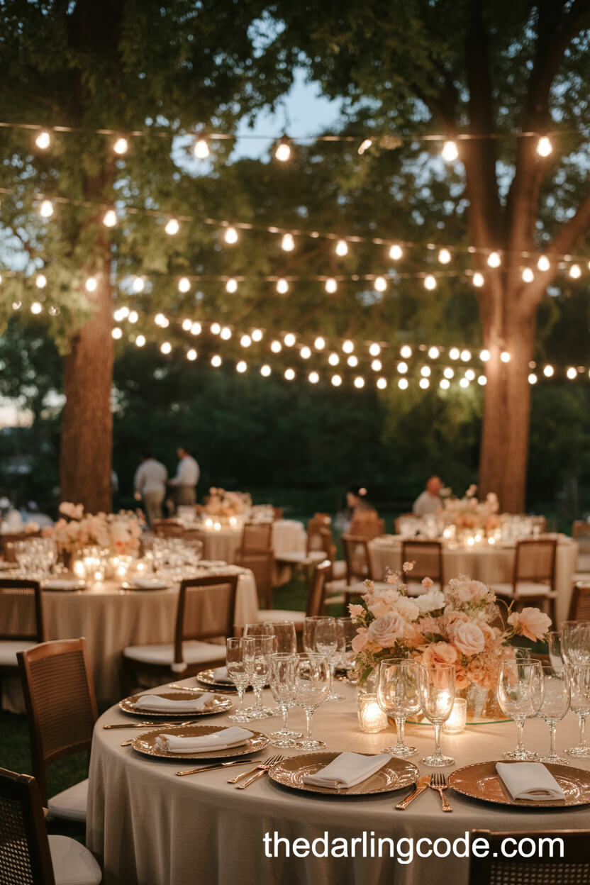 Twinkle Light Enchanted Outdoor Reception
