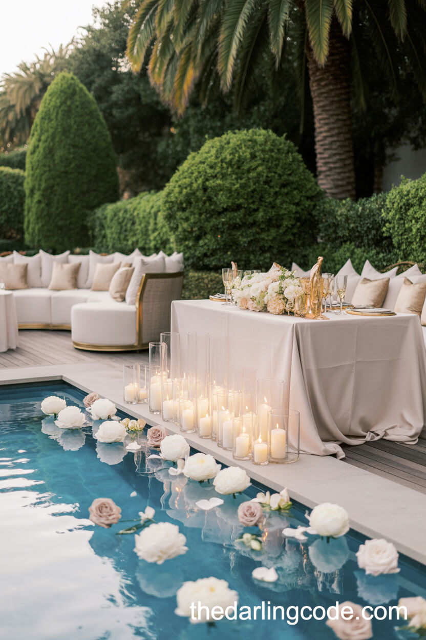 Glamorous Poolside Wedding Reception