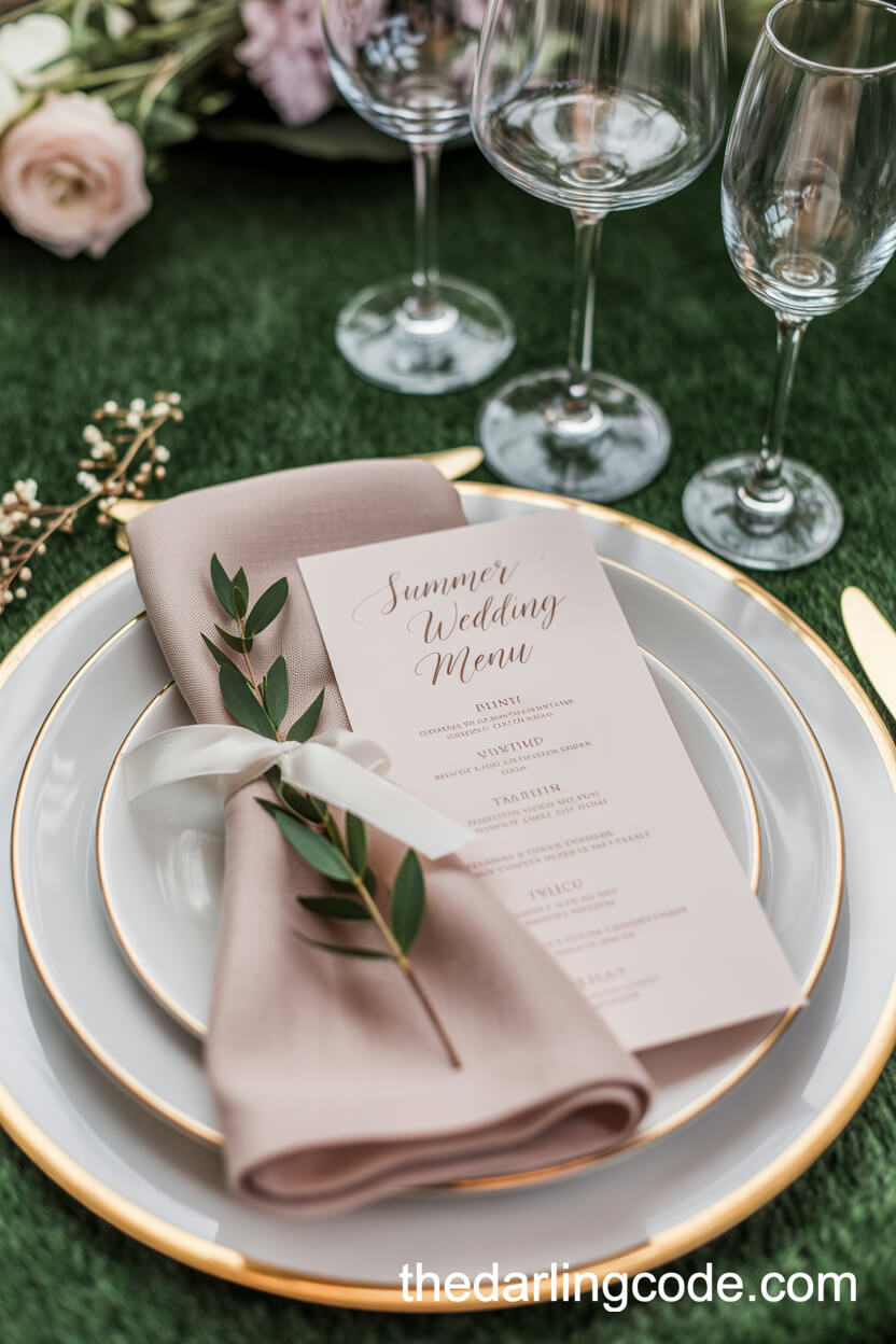 Elegant Summer Wedding Place Setting