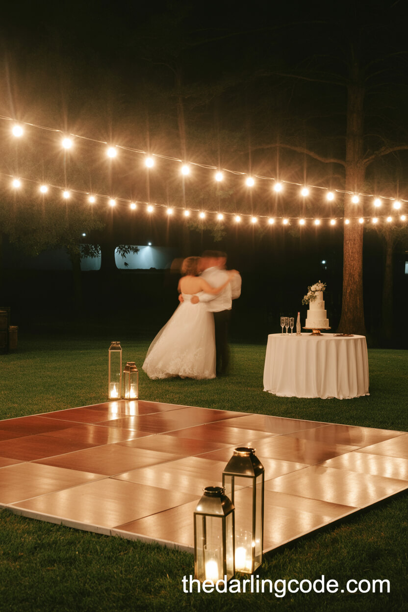 Glowing Outdoor Wooden Dance Floor