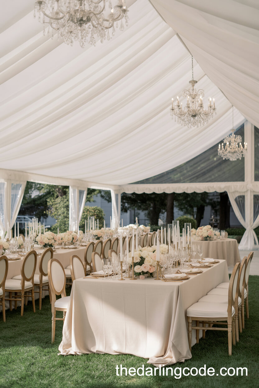 Elegant White Tent Wedding Experience