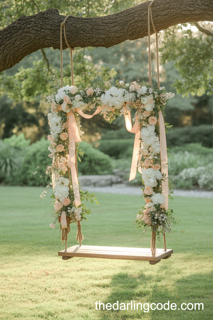 Whimsical Floral Garden Swing Decor