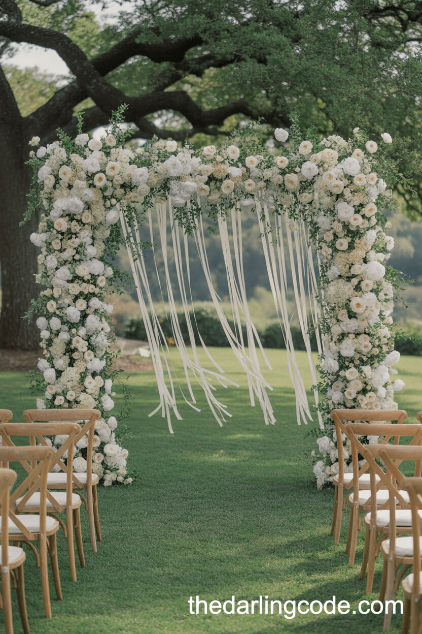 Floral Arch Outdoor Ceremony Setting