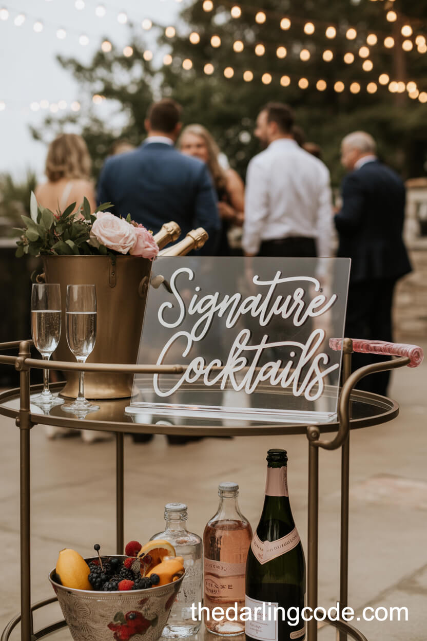 Chic Signature Cocktail Bar Cart