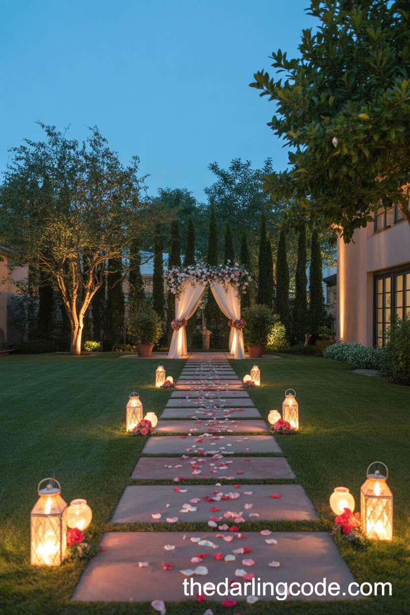 Lantern-Lit Garden Pathway Entrance