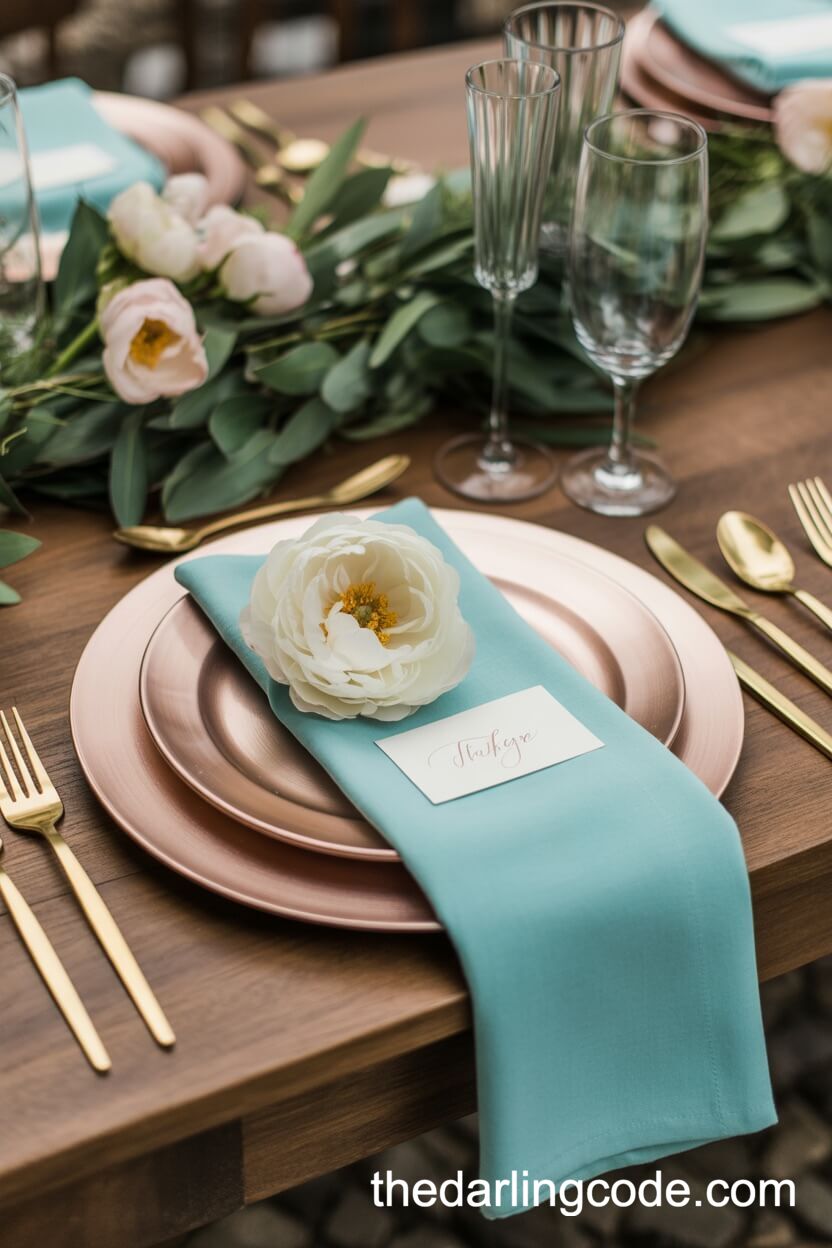 Luxurious Place Settings With Blush And Peony Accents