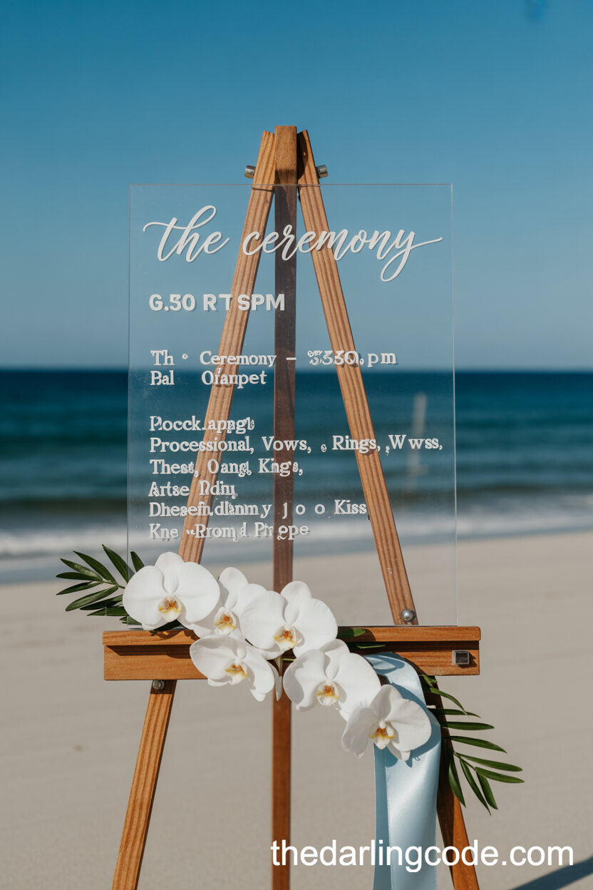 Modern Acrylic Wedding Ceremony Program Sign