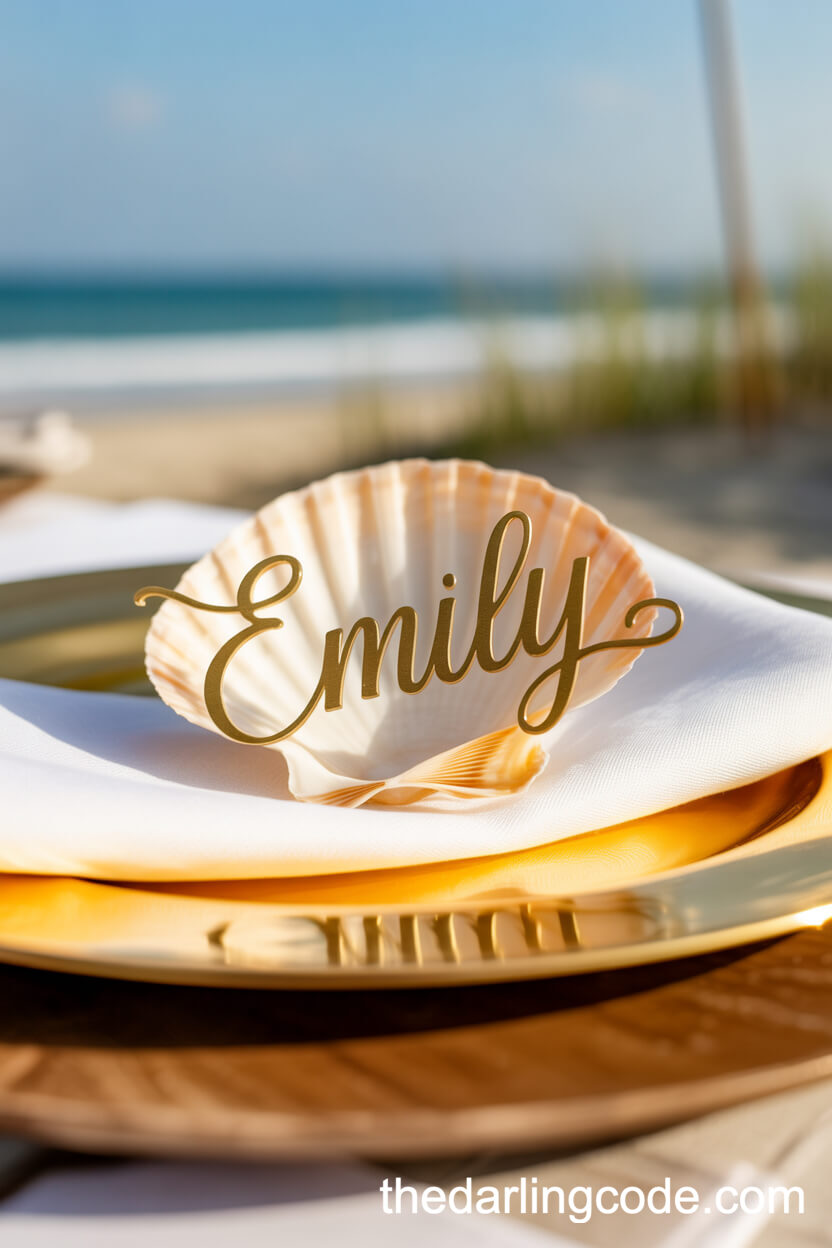 Elegant Seashell Escort Cards For Guests