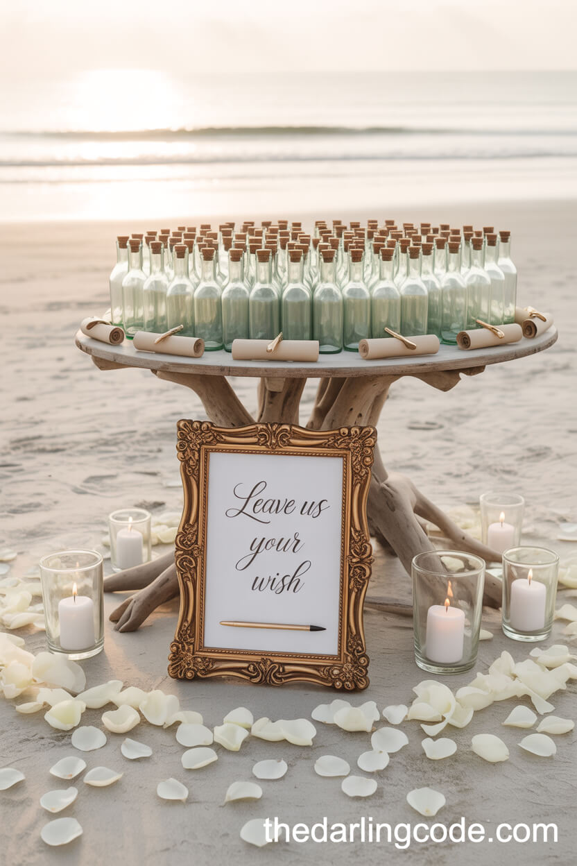Charming Beach Wedding Guest Wishes Station