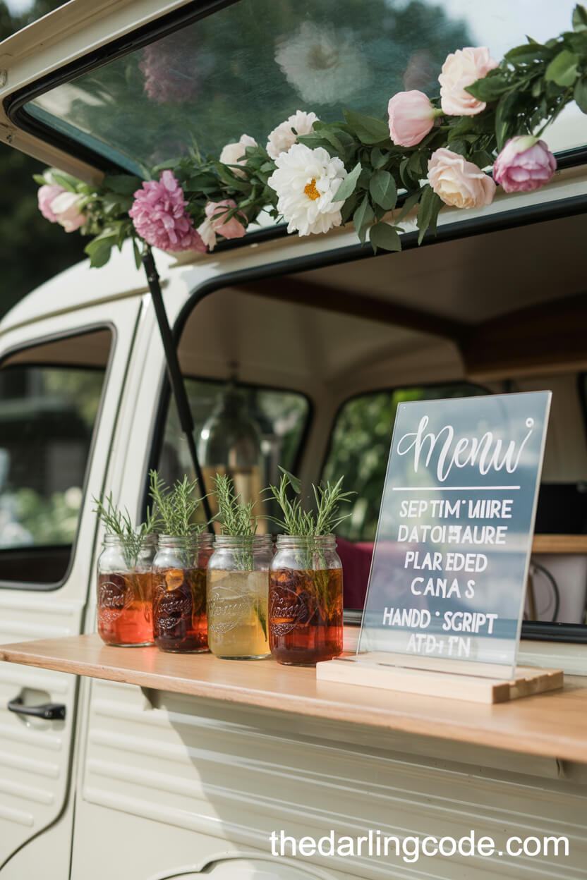 Vintage Mobile Bar With Signature Cocktails