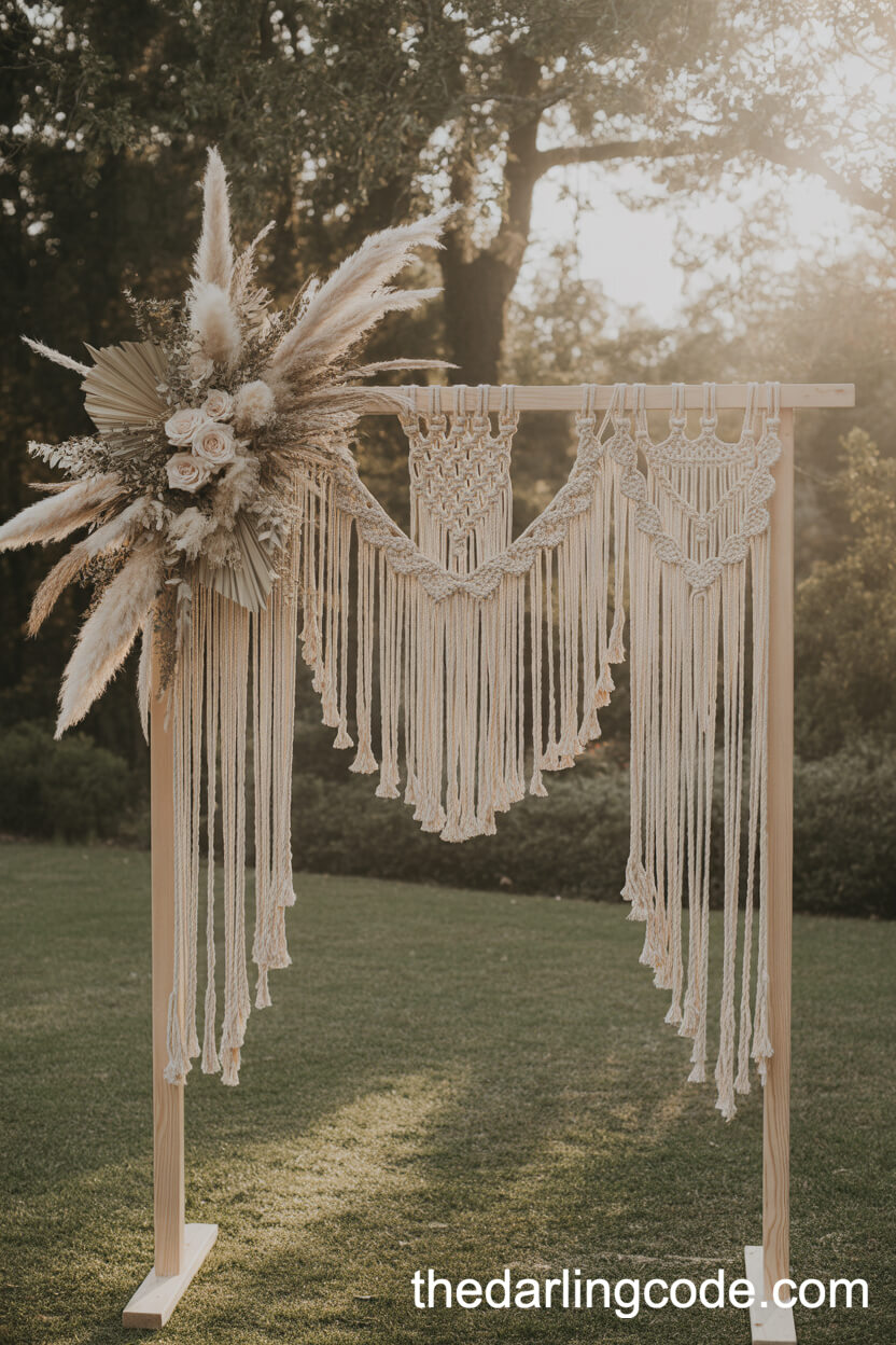 Macramé Wedding Backdrop For Photos