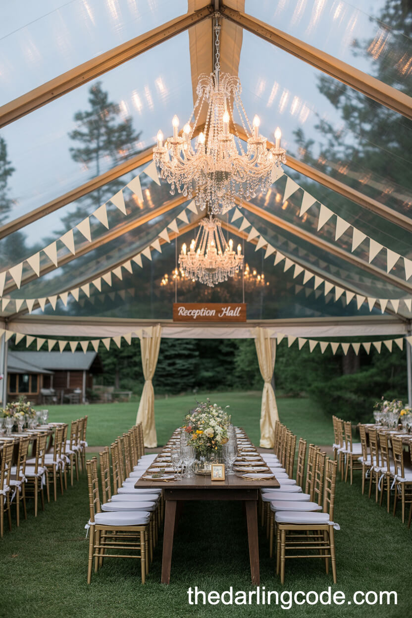 Grand Reception Tent With Crystal Chandeliers
