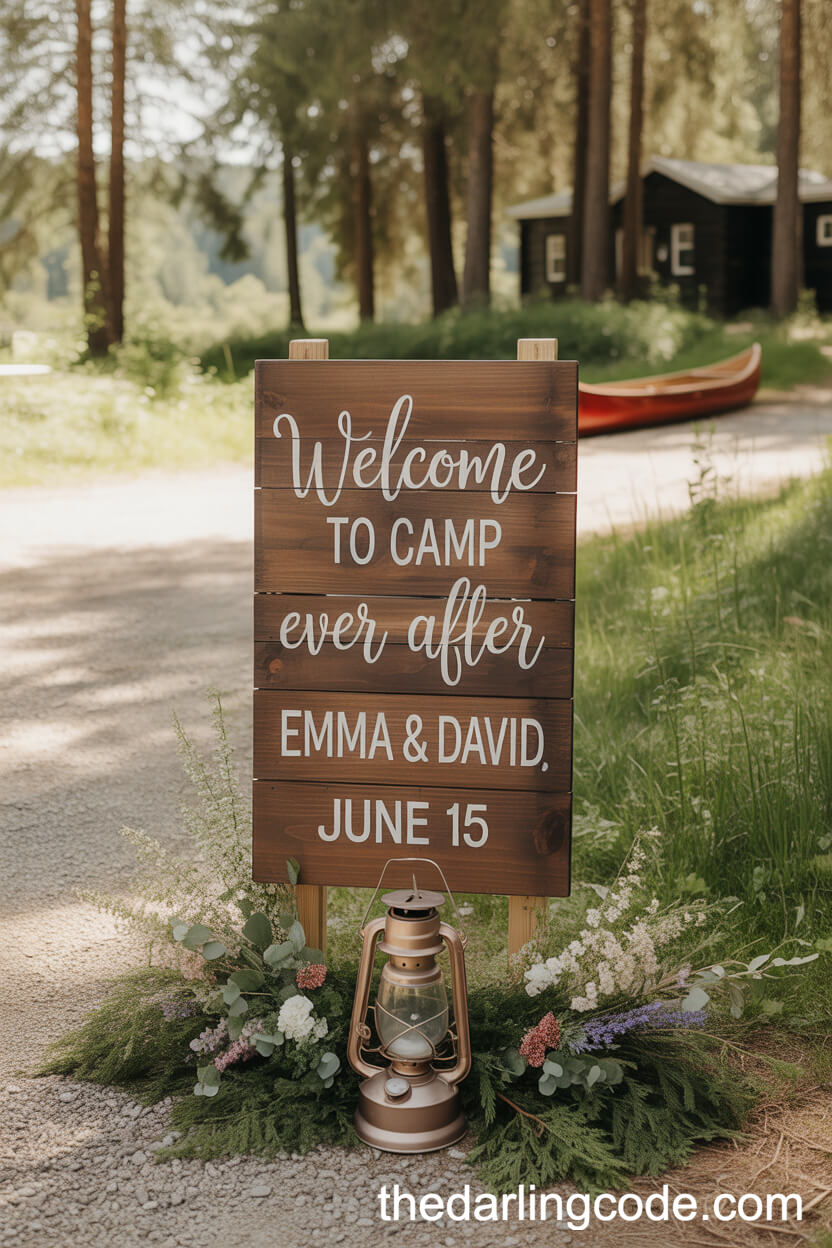 Personalized Wooden Wedding Welcome Sign