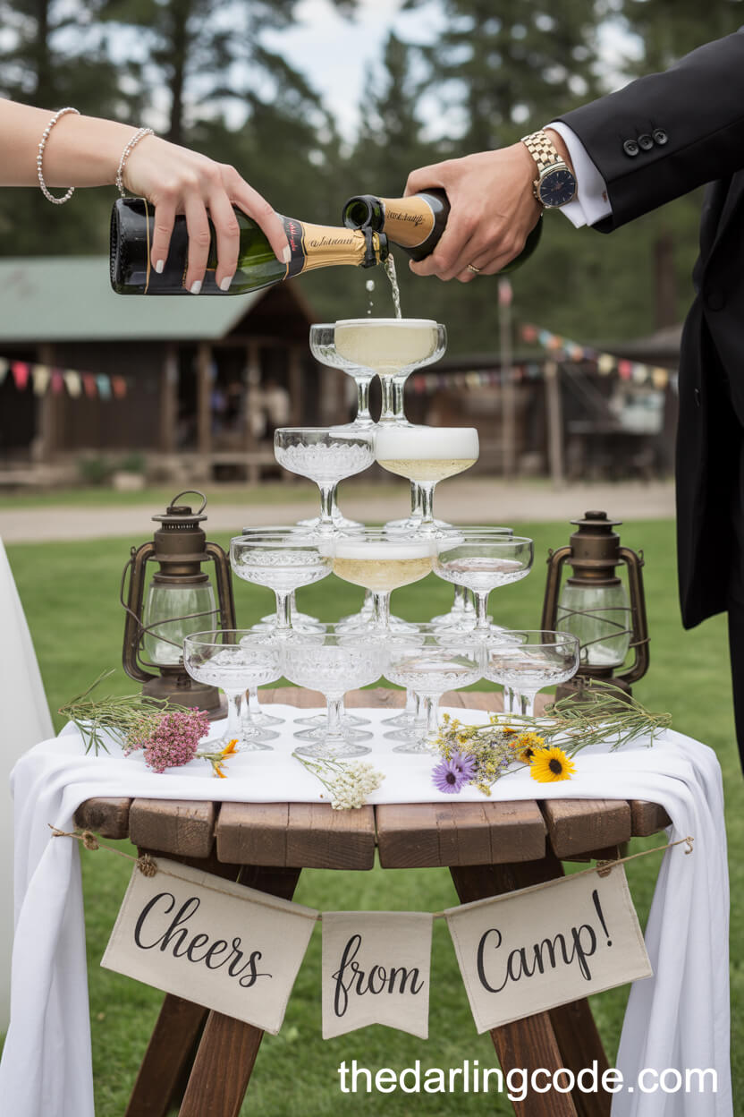 Glamorous Champagne Tower Toast