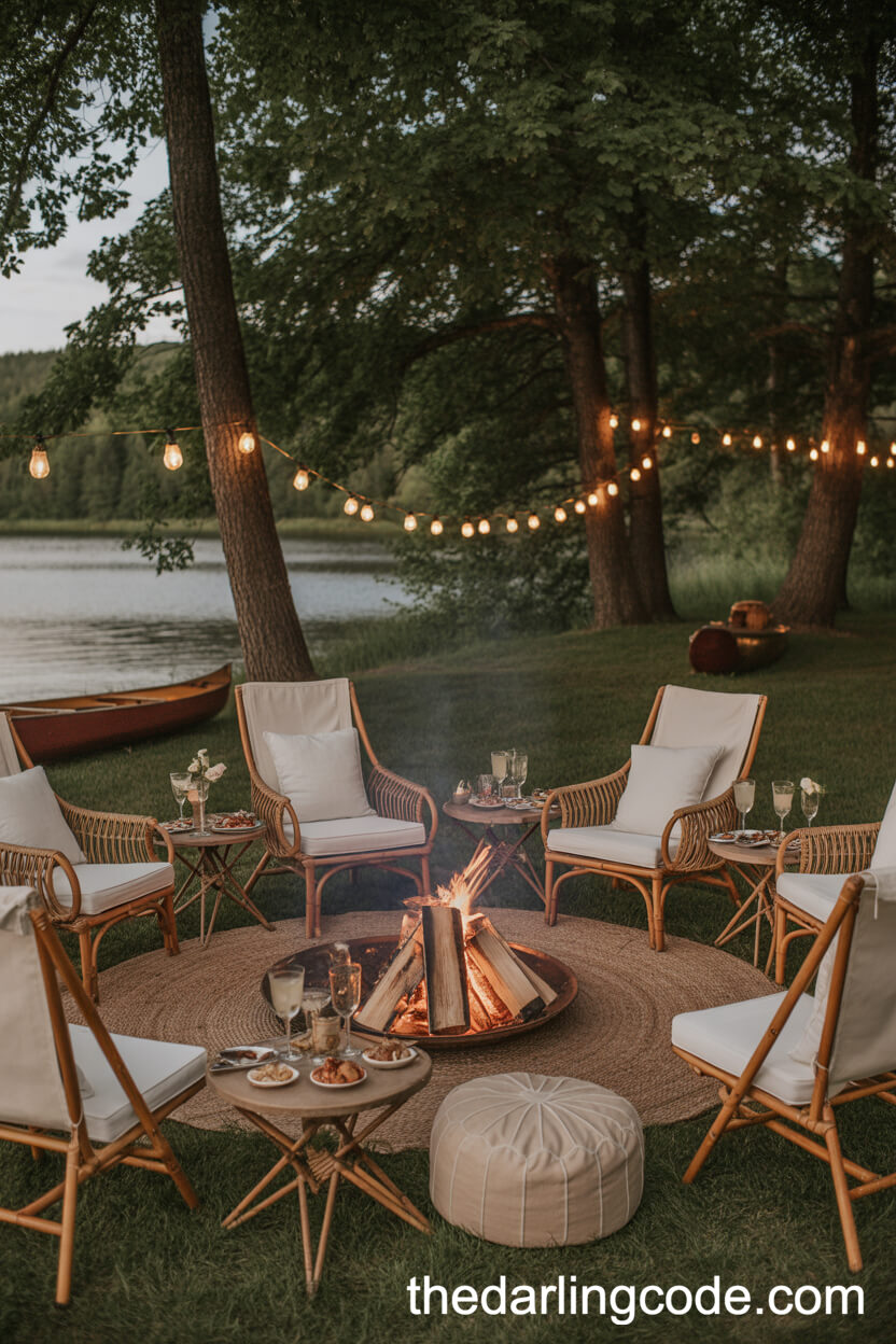 Glamorous Campfire Lounge Reception