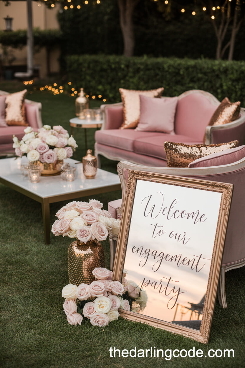 Luxurious Backyard Party With Modern Calligraphy