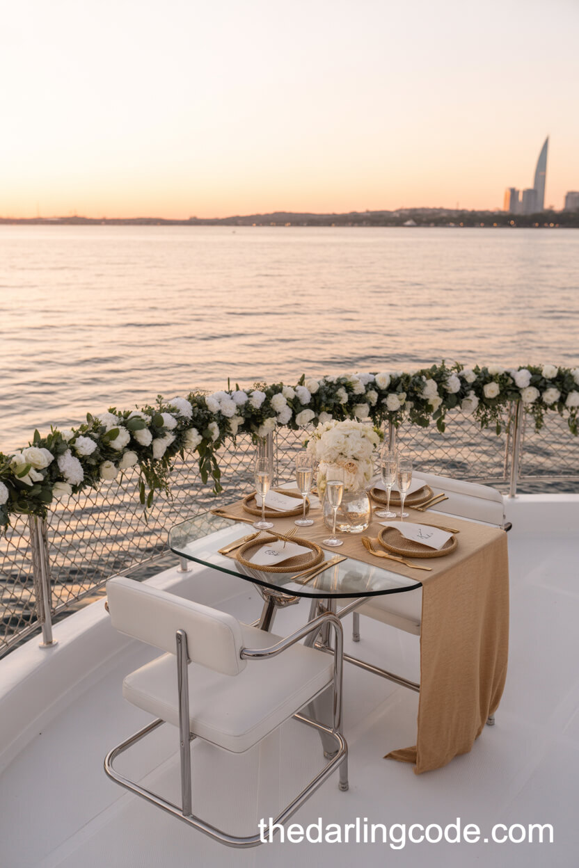A Sophisticated Yacht Celebration At Sunset