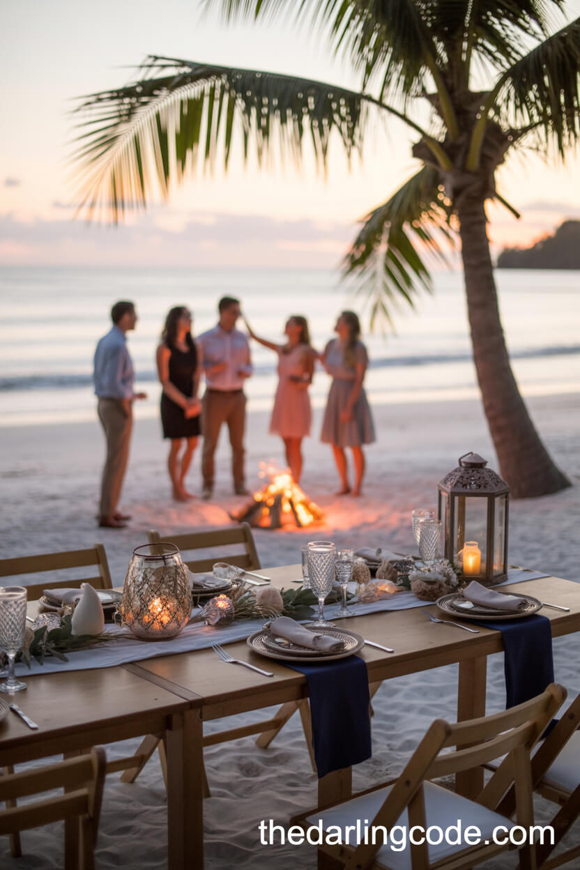 Sunset Beachfront Celebration With Coastal Charm
