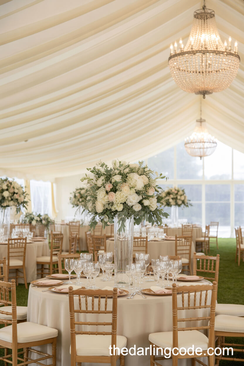 Elegant Tent Reception With Flowing Drapes