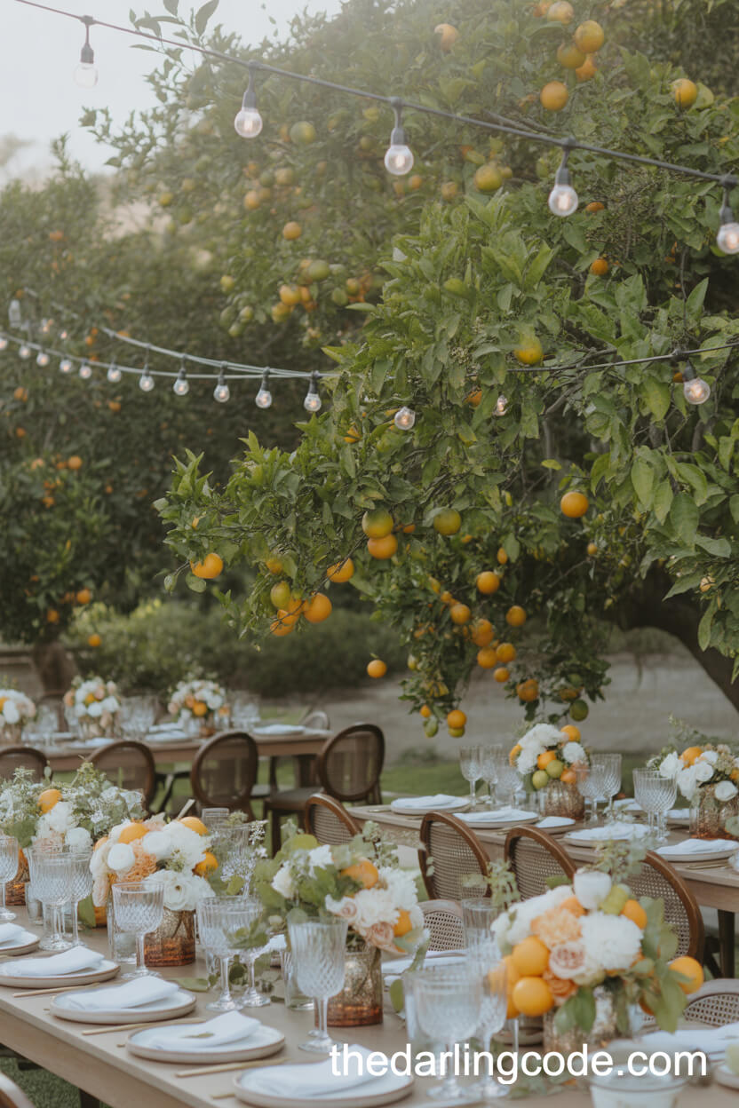 Whimsical Garden Party Nestled In A Citrus Grove