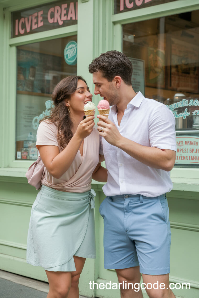 Mint Wrap Skirt With Blush Top And Soft Blue Dress Shorts