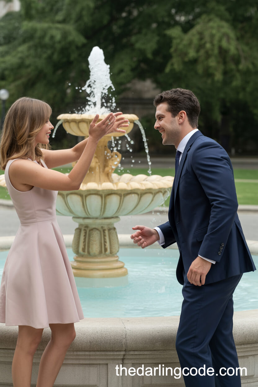 Blush Pink Cocktail Dress And Fitted Navy Suit