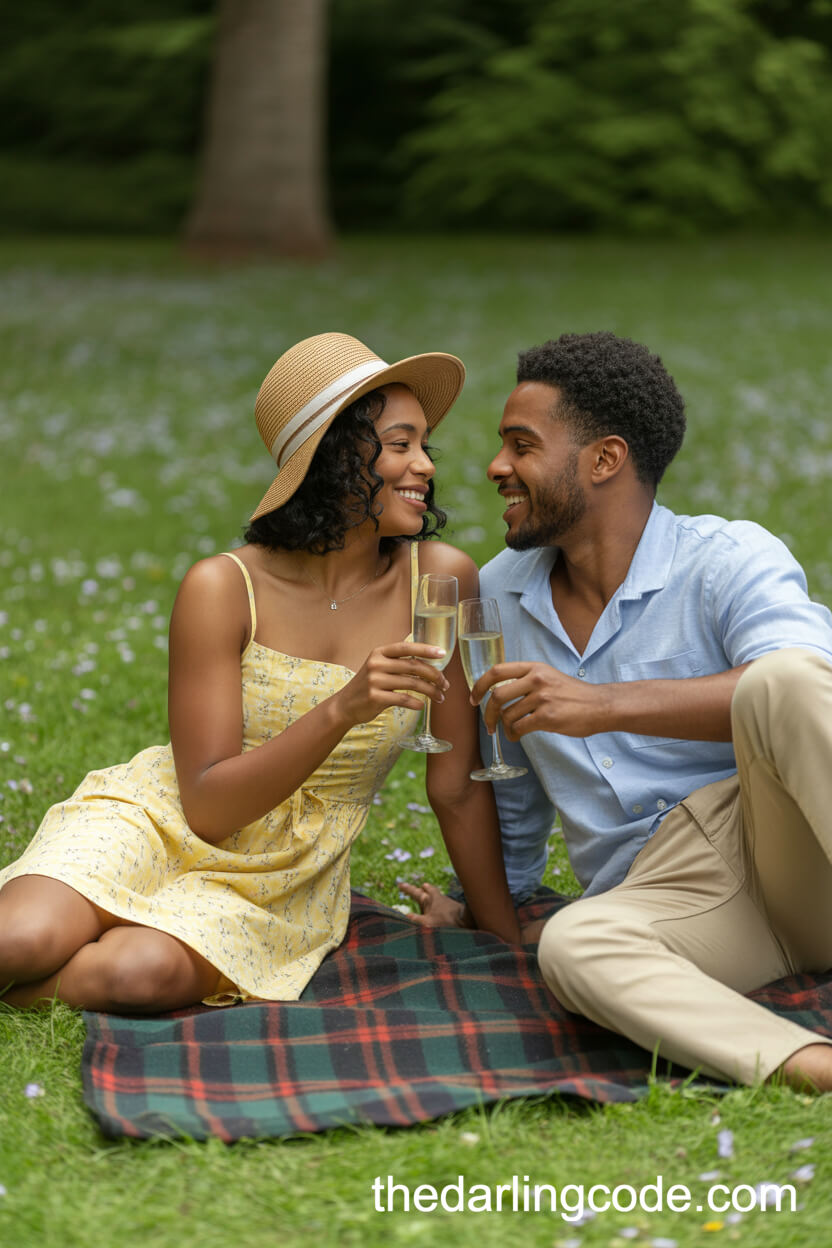Yellow Floral Sundress And Light Blue Linen Shirt