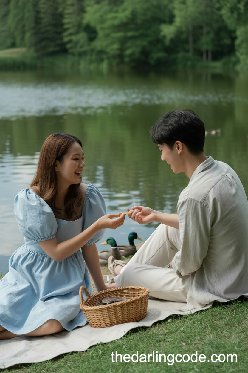 Soft Blue Puff-Sleeve Dress And Light Grey Linen Shirt