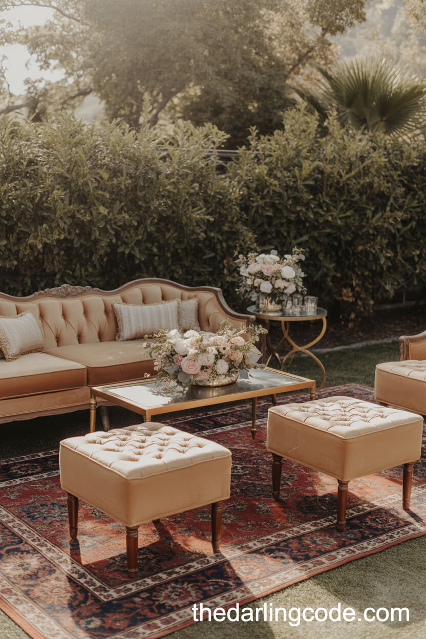 Elegant Outdoor Wedding Lounge Area