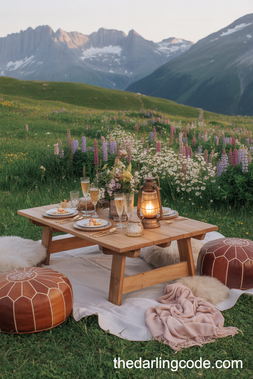 Scenic Alpine Meadow Picnic For Two