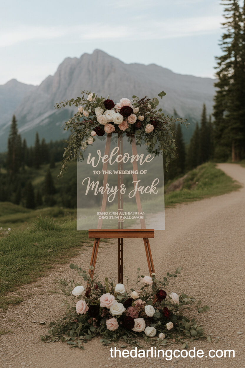 Luxury Welcome Sign At Mountain Trailhead