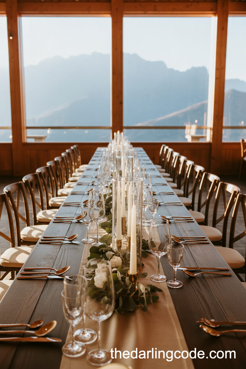 Cozy Mountain Lodge Reception With Rustic Elegance