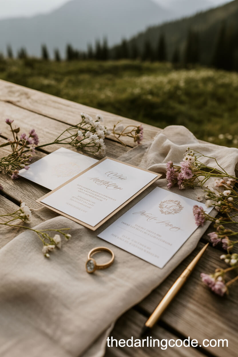 Luxury Flat-Lay Wedding Invitation Suite