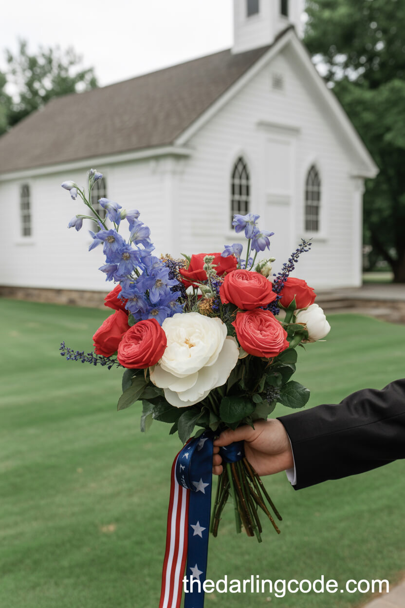 Red, White, And Blue July 4th Patriotic Bouquet