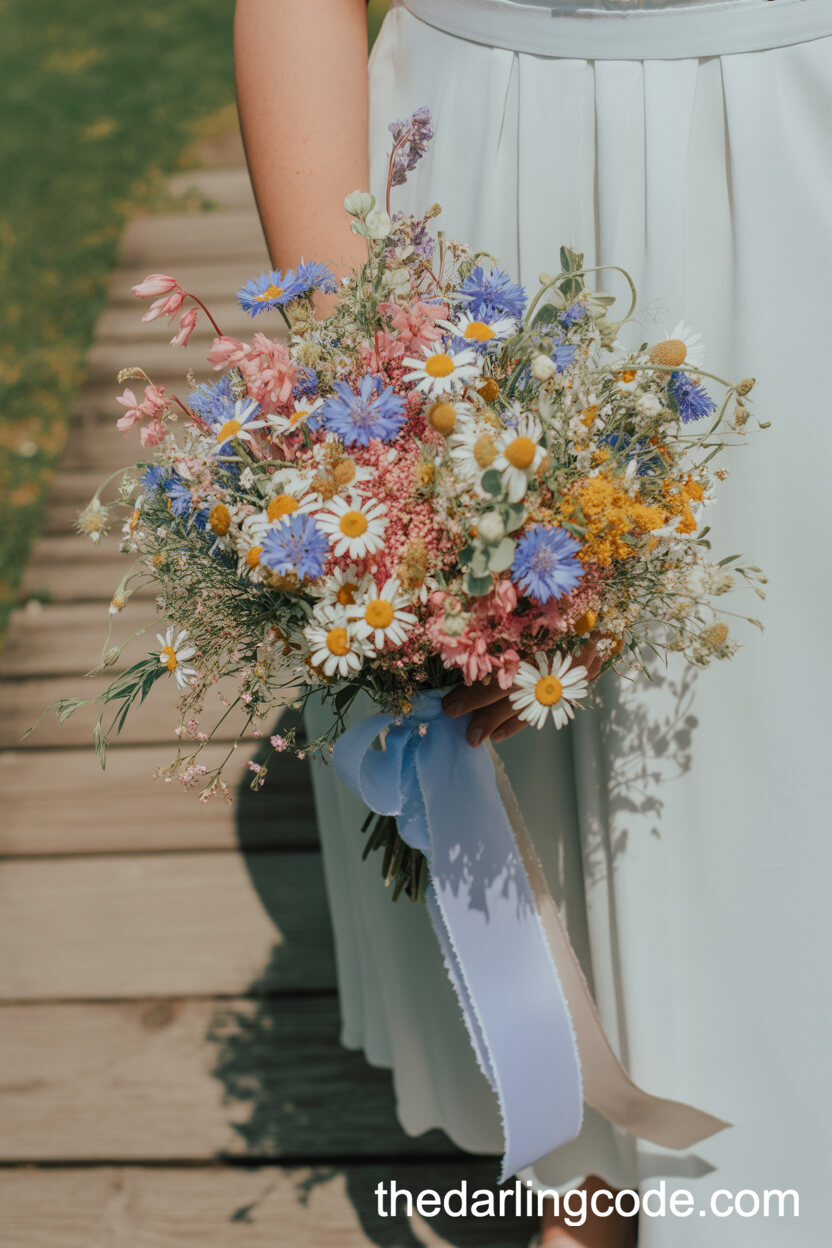 Colorful Wildflower Summer Wedding Bouquet