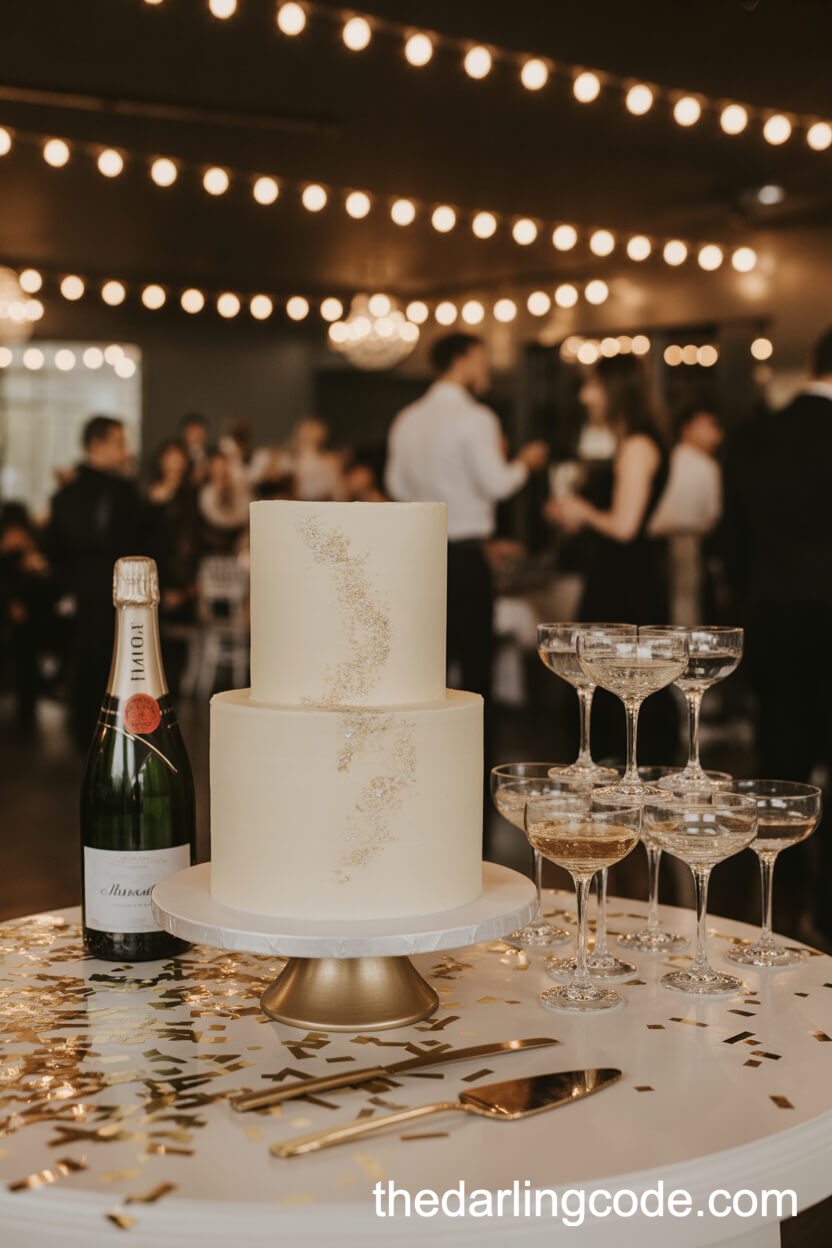 Chic Ivory Cake With Shimmer