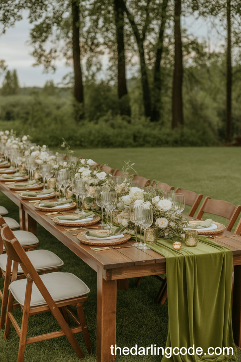 Olive Green And Cream