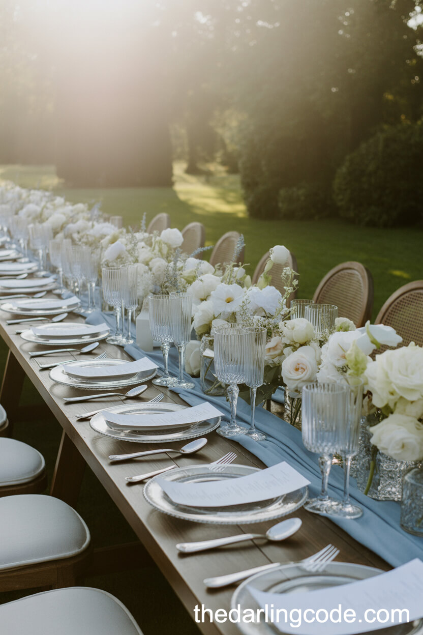 Dusty Blue And Ivory