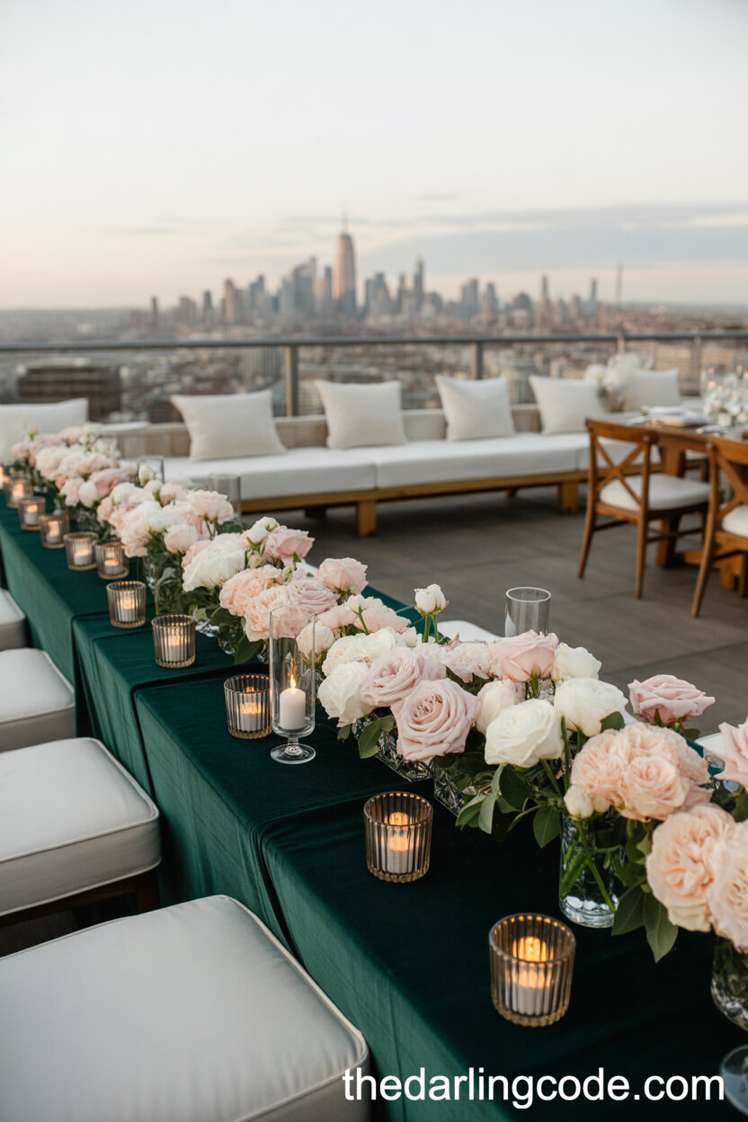 Emerald Green And Blush Pink