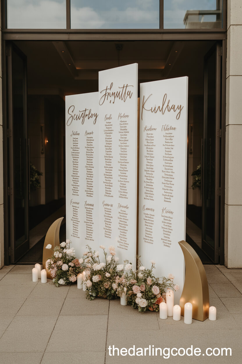 Modern Acrylic Seating Chart With Floral Accents