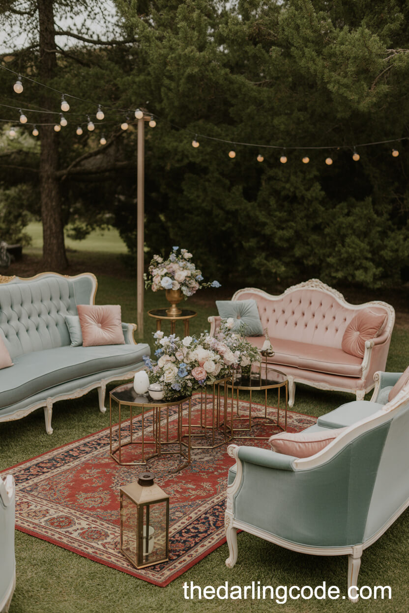 Vintage-Inspired Outdoor Lounge Area