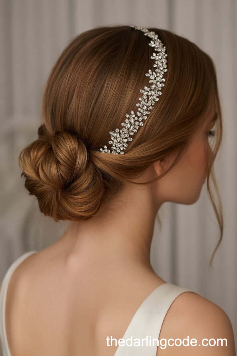 Classic French Twist Updo With Crystal Pins
