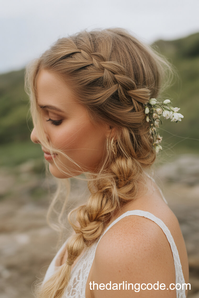 Waterfall Braid With Beach Waves