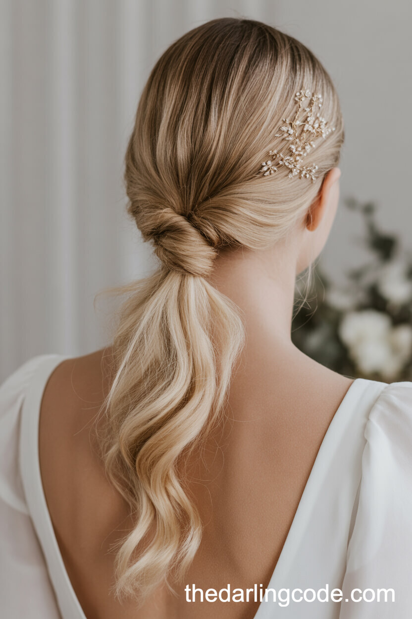 Twisted Low Ponytail With Soft Waves