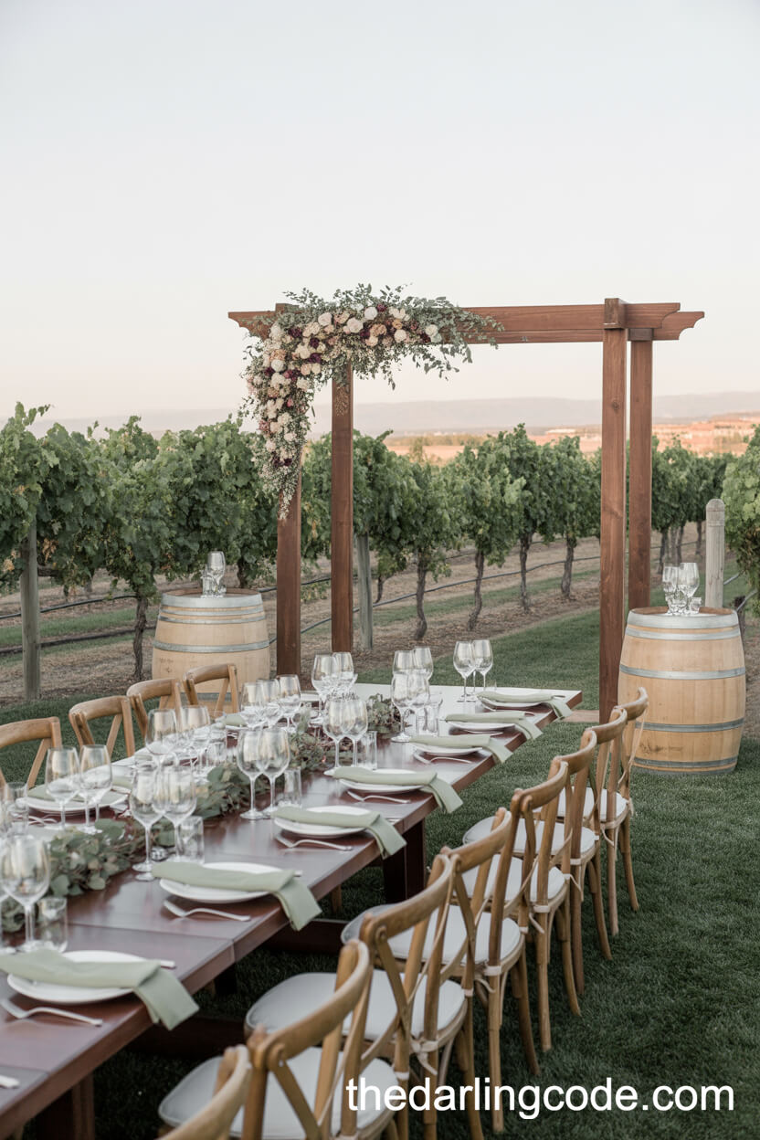 Vineyard Sunset Wedding Theme