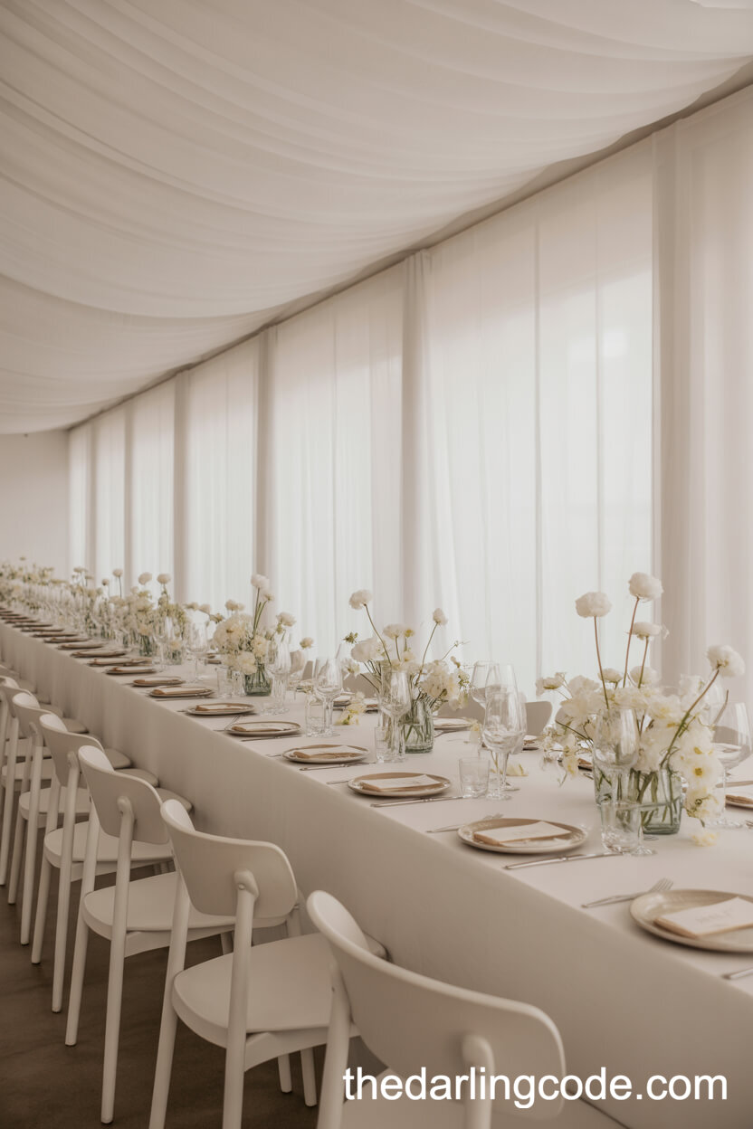 Chic White Minimalist Wedding Theme