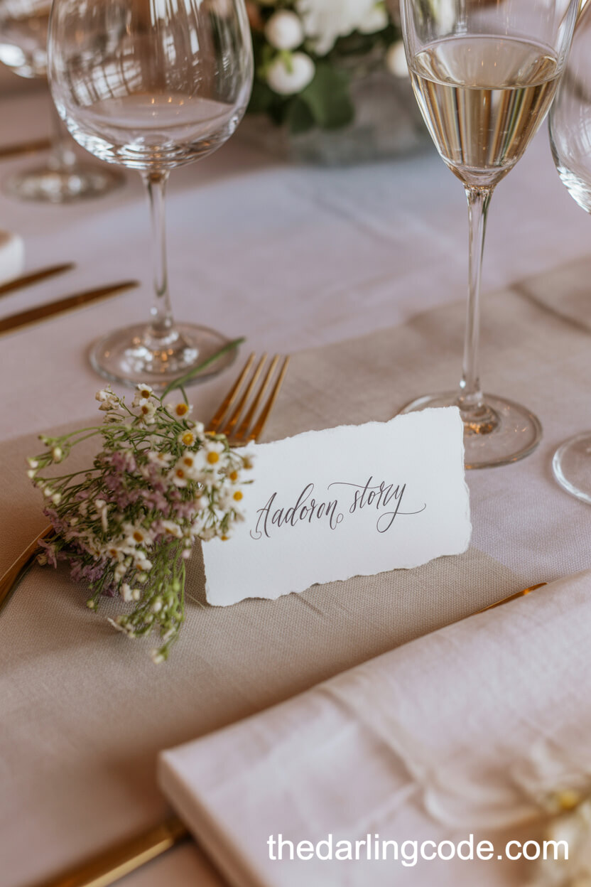 Wildflower Mini Bouquets As Place Card Holders