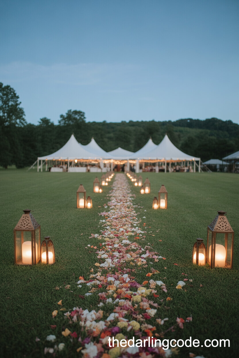 Petal-Lined Pathway To The Reception Tent