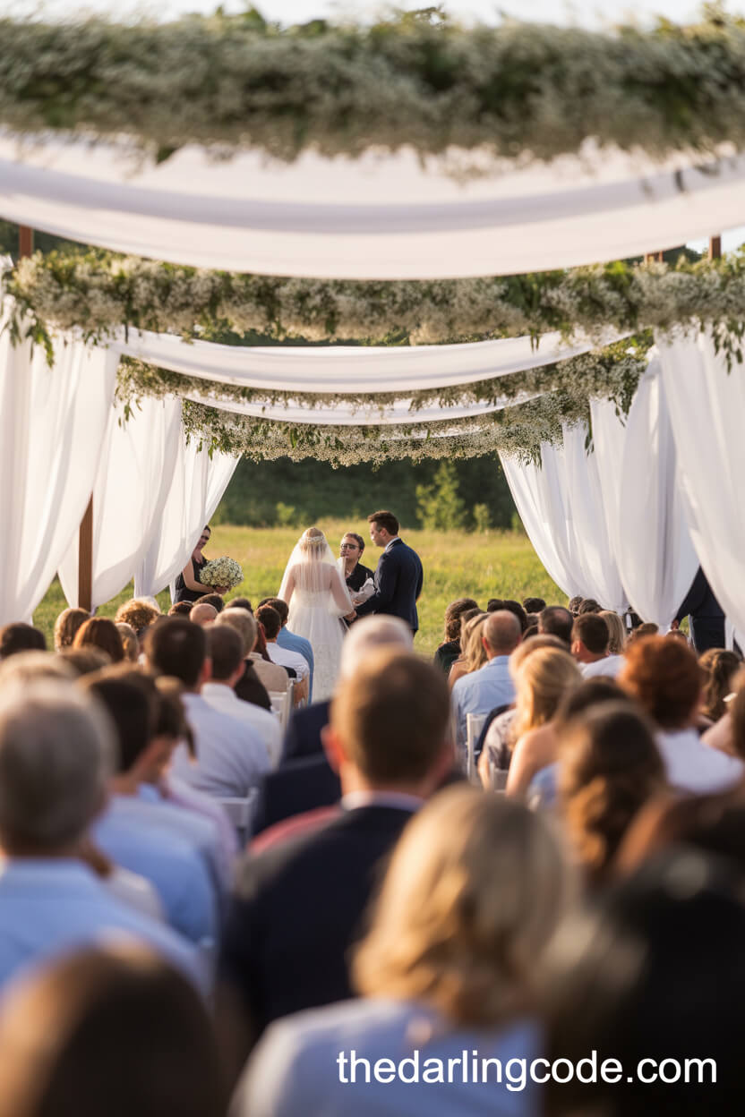 Wildflower-Draped Wedding Canopy Or Chuppah