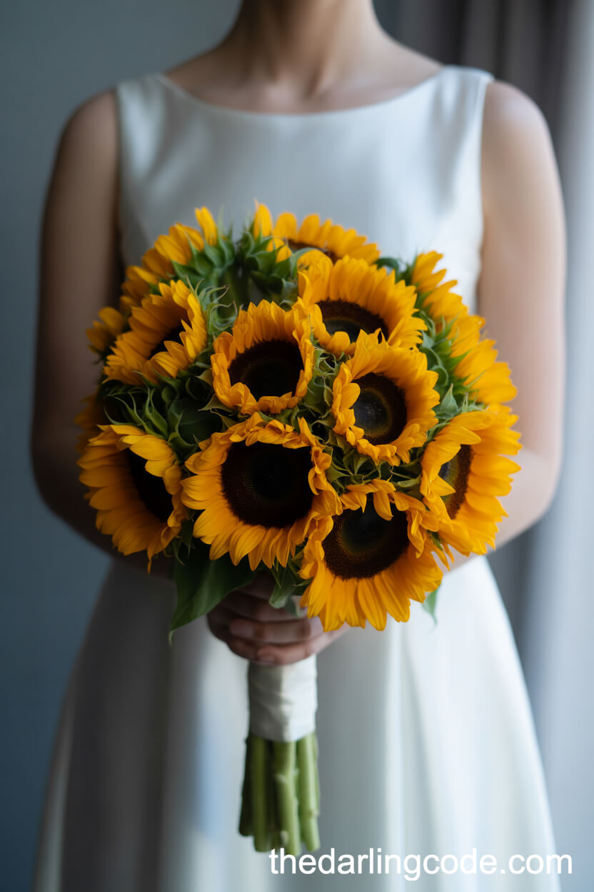 All-Sunflower Classic Wedding Bouquet